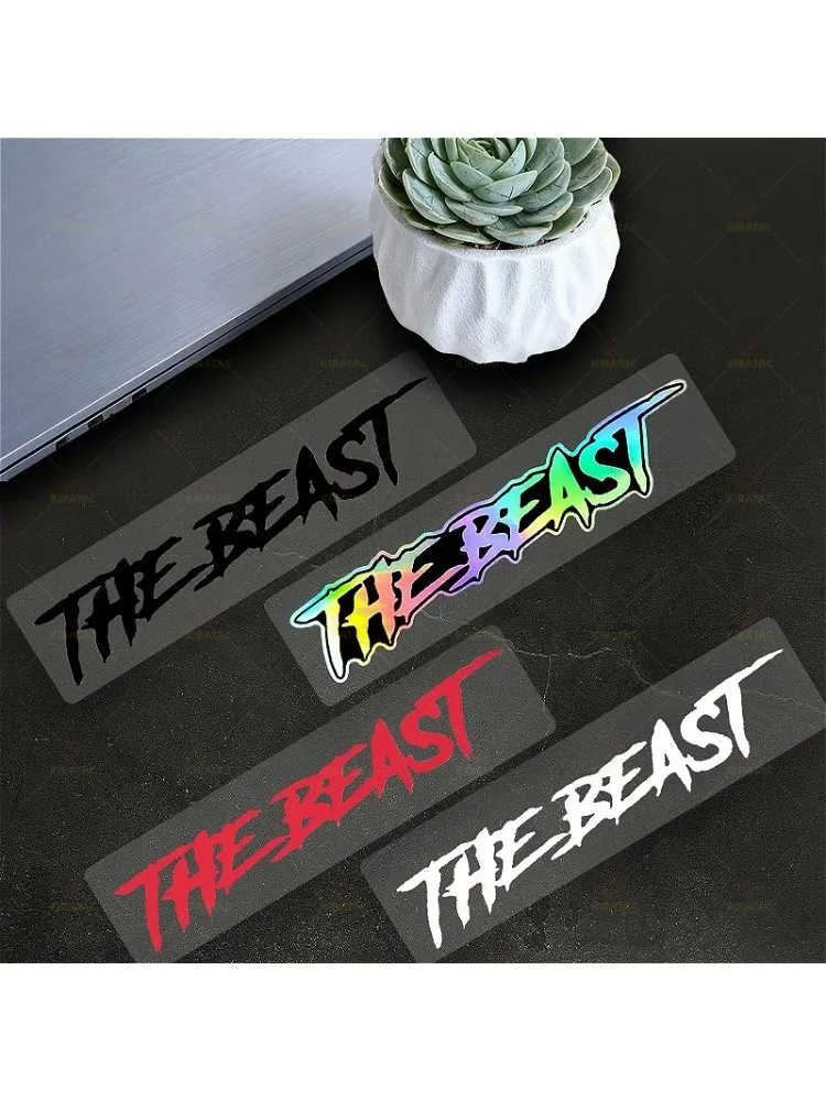 2-teiliges Aufkleber-Set mit der Aufschrift „The Beast“, wasserfeste Vinyl-Aufkleber für Auto und Motorrad, mehrfarbige Optionen
