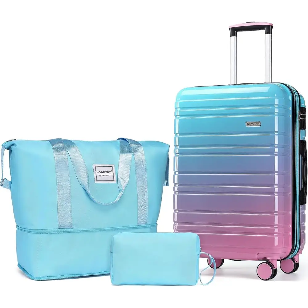 

Набор из 3 чемоданов для ручной клади с колесами-спиннерами, замком TSA, легкий, цвет «Сахарная вата»