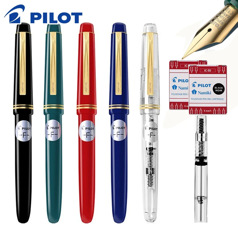 Japan PILOT Fountain Pen 78G for Writing EF/F/M Pen Tip Iridium Gold Pen FP-78G+with Ink Dispenser Student Adult Office Supplies