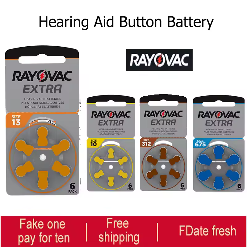 60 шт. батареек для слуховых аппаратов A13 10A 13 312 PR48 Rayovac Extra Zinc Air 13/A13 Mini Batteries For aparelho auditivo Drop Shopping