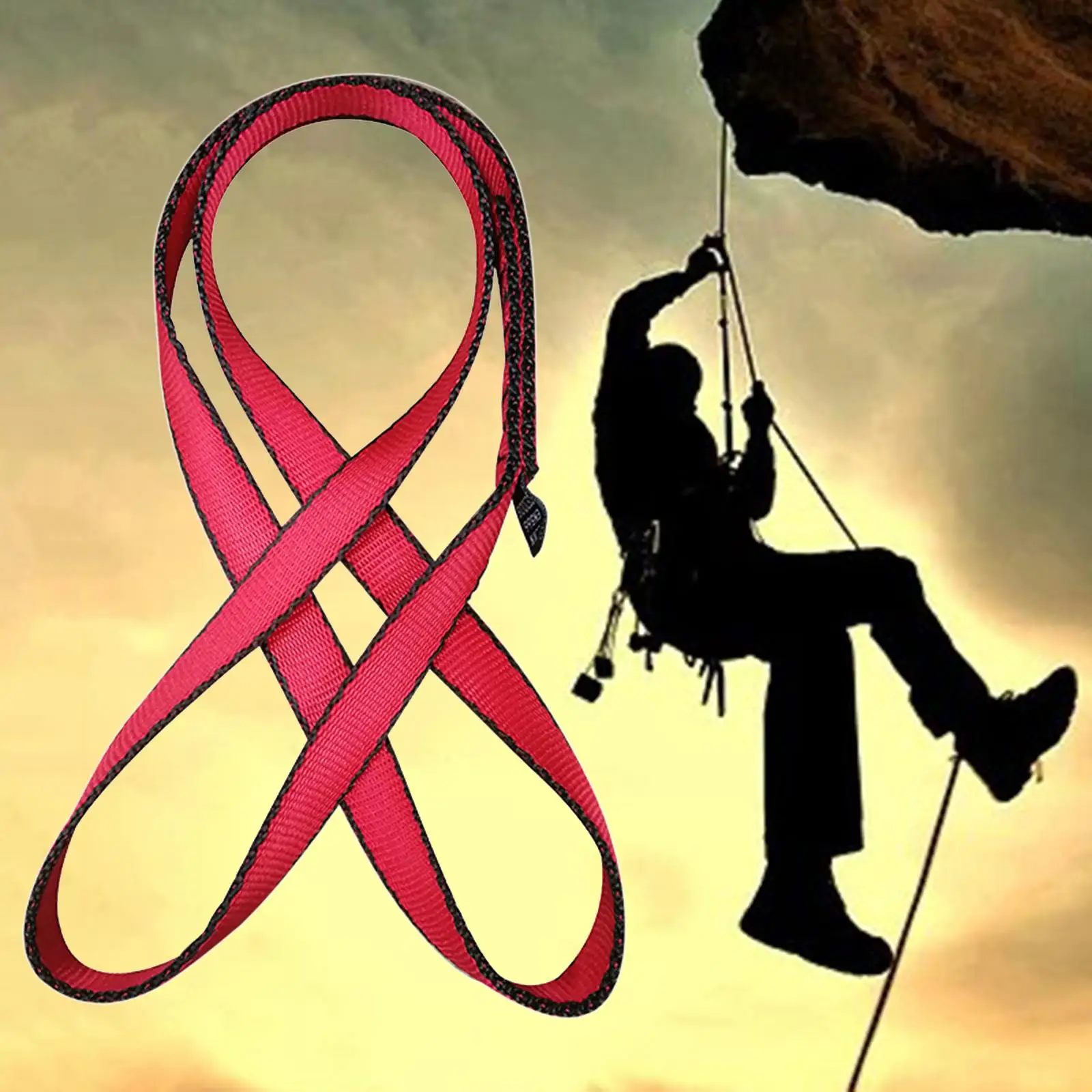 عداء تسلق 18 ملم، حزام 22 كيلو نيوتن لمعدات الطوارئ، يتأرجح الإنحدار