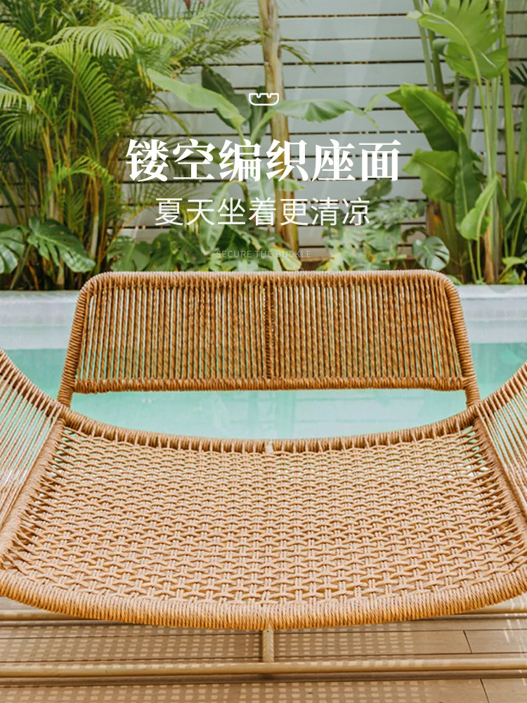 Purple leaf sandalwood flower hammock outdoor swing bed internet famous homestay rocking bed adult swing garden yard swing chair