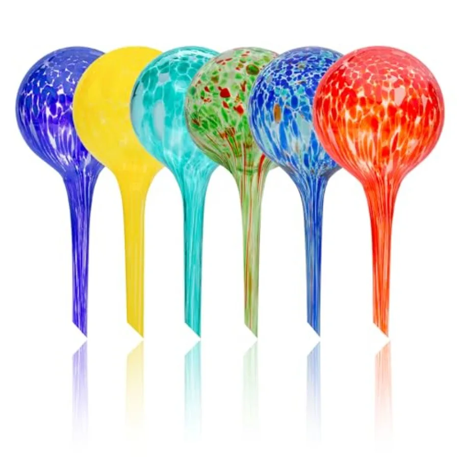 Iridescent Self Watering Globes, Glass Rainbow Plant Watering Globes, Self Watering Planter Insert, Automatic Plant Waterer Ind