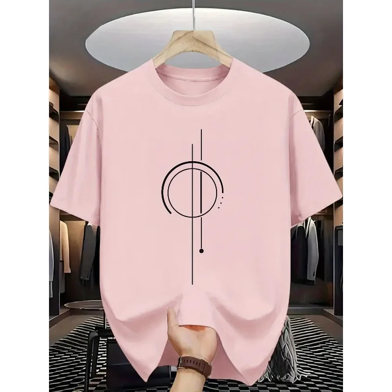 2026 Neues Minimalistisches Abstraktes Grafik-T-Shirt für Herren Lässige Streetwear Kurzarm Baumwoll-Oberteil – Detail 4