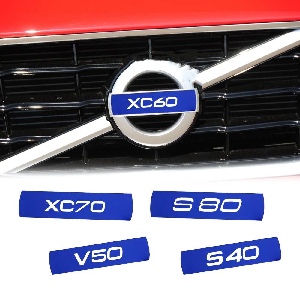 1PC Car Blue Emblem Badge Center Grid Sticker Decals For Volvo R 740 850 C30 C40 XC30 XC60 XC90 S40 S60 S90 V40 V50 V60 V70 V90