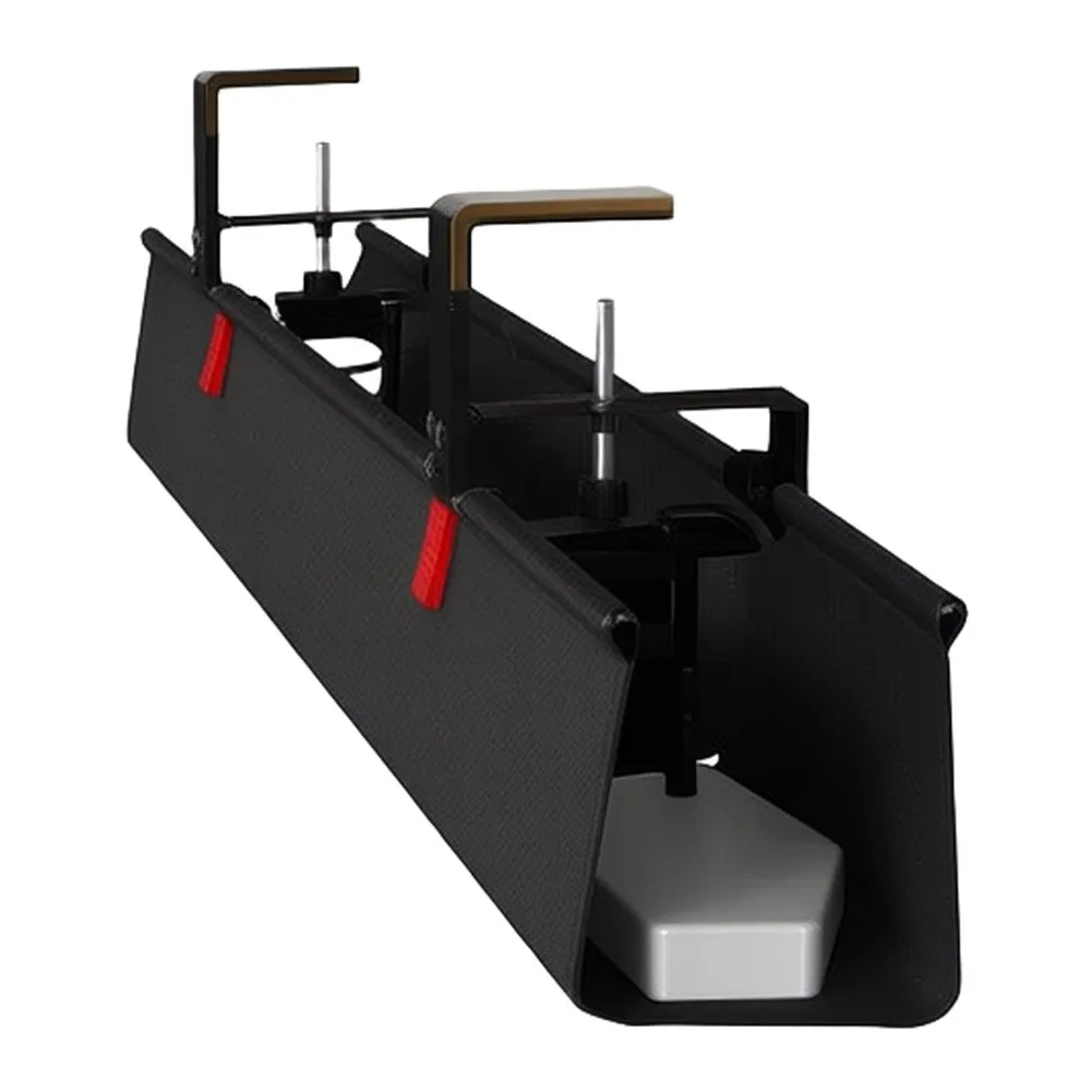 Black Iron Under Desk Cable Management Tray No Drill Clamp Mount Power Strip Holder Organizer For Office Gaming Workstation