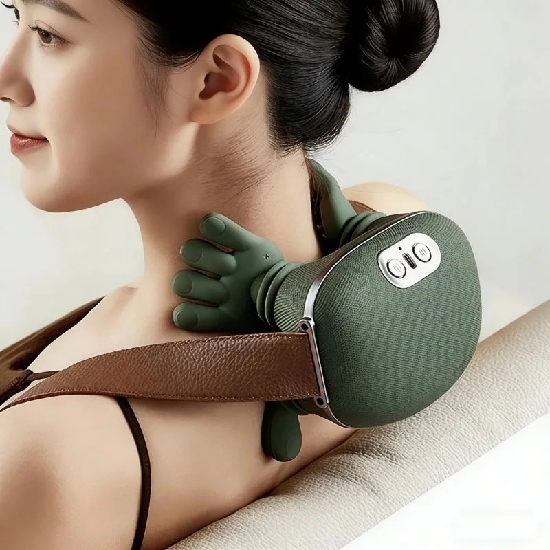 2026 Bionischer Nacken- und Schultermassagegerät Knetmassagegerät Drahtloser Massage-Schal für Nacken, Taille, Beine Körpermuskel-Massagekissen