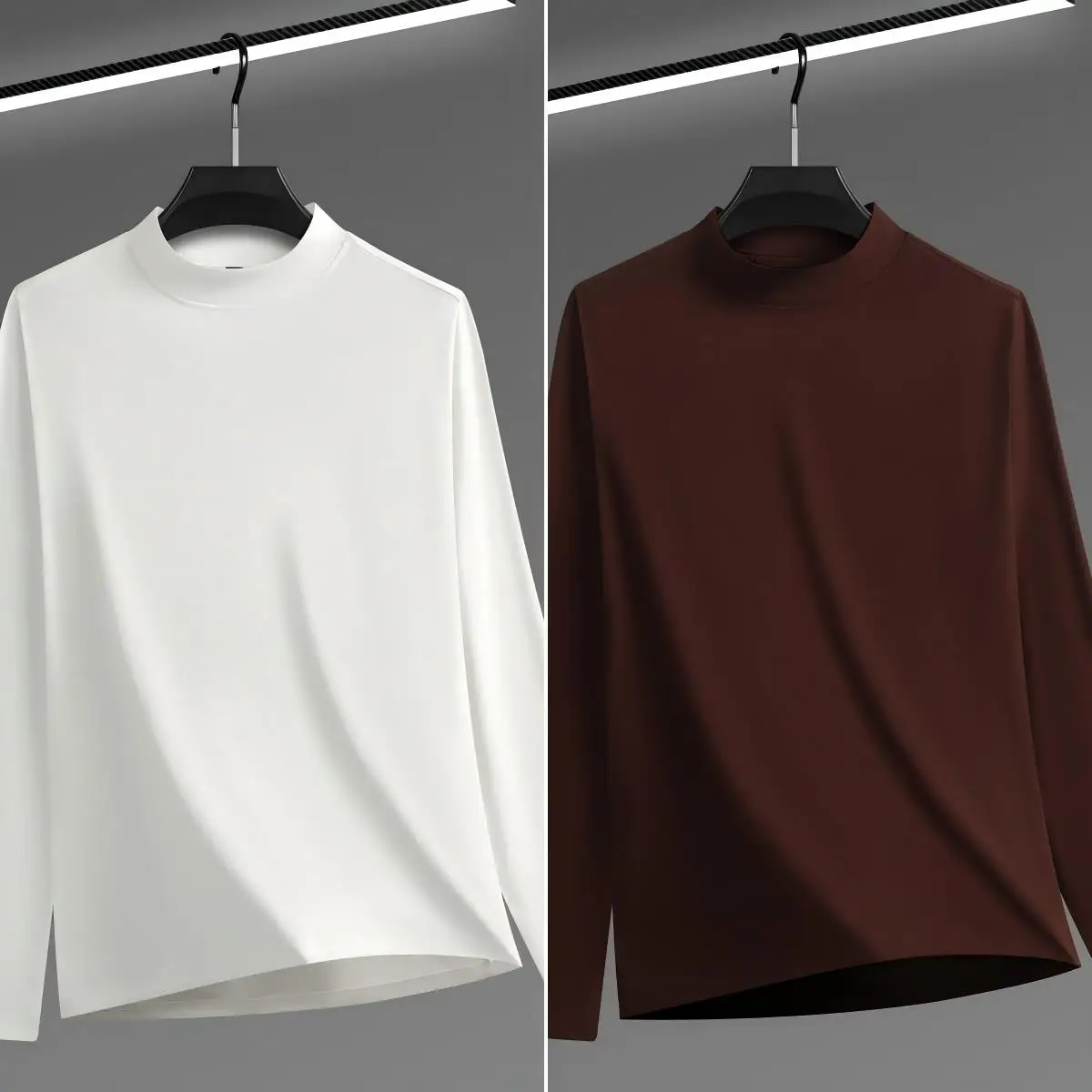 

Solid Color Womens Long Sleeve Fleece Y2K Half High Neck Basic Shirt All-Match Soft Clothing Autumn Sports Female T Shirts
