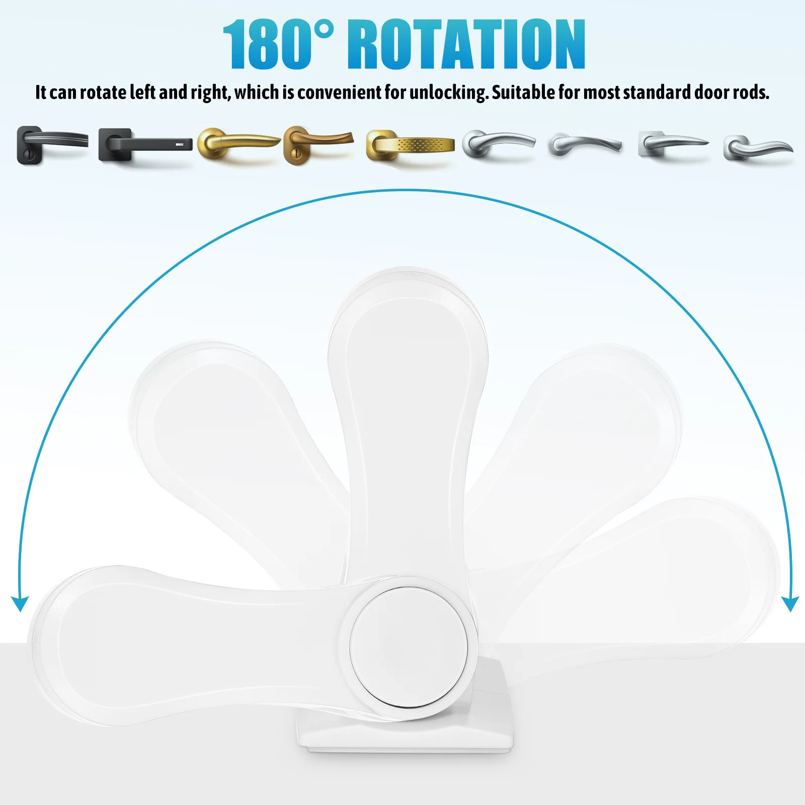 8 個ベビープルーフドアハンドルロック粘着裏地耐久性のあるドアレバー子供の安全ロックドア用子供の安全ロック