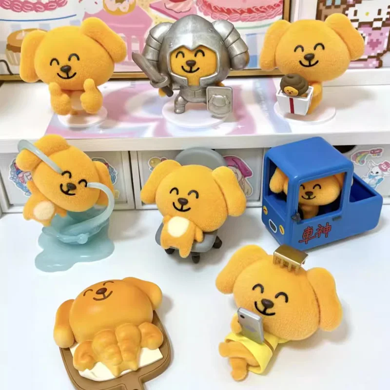 

52TOYS Big Fluffy Dog Blind Box Here Comes Ben Series Flocked Desktop Ornament Cute Collectible Hand Figure Gift For Girls
