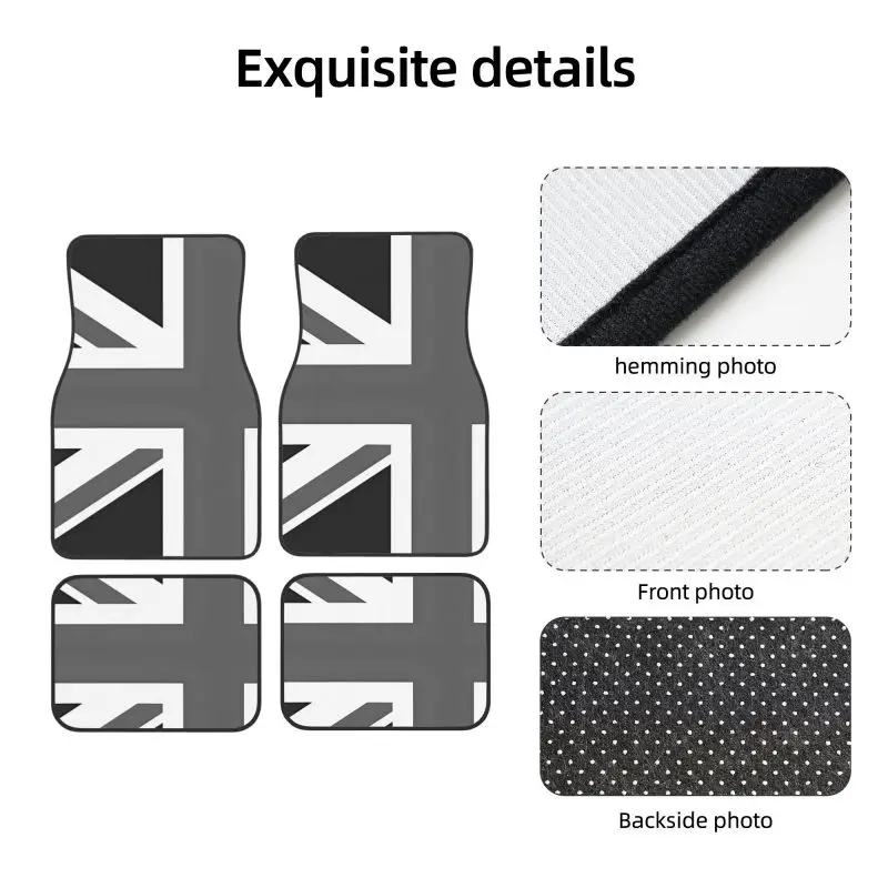 مخصص الاتحاد جاك الحصير سيارة من 4 قطع المجموعة الأمامية والخلفية علم المملكة المتحدة لميني كوبر سيارة حصيرة اكسسوارات ديكور العالمي #4