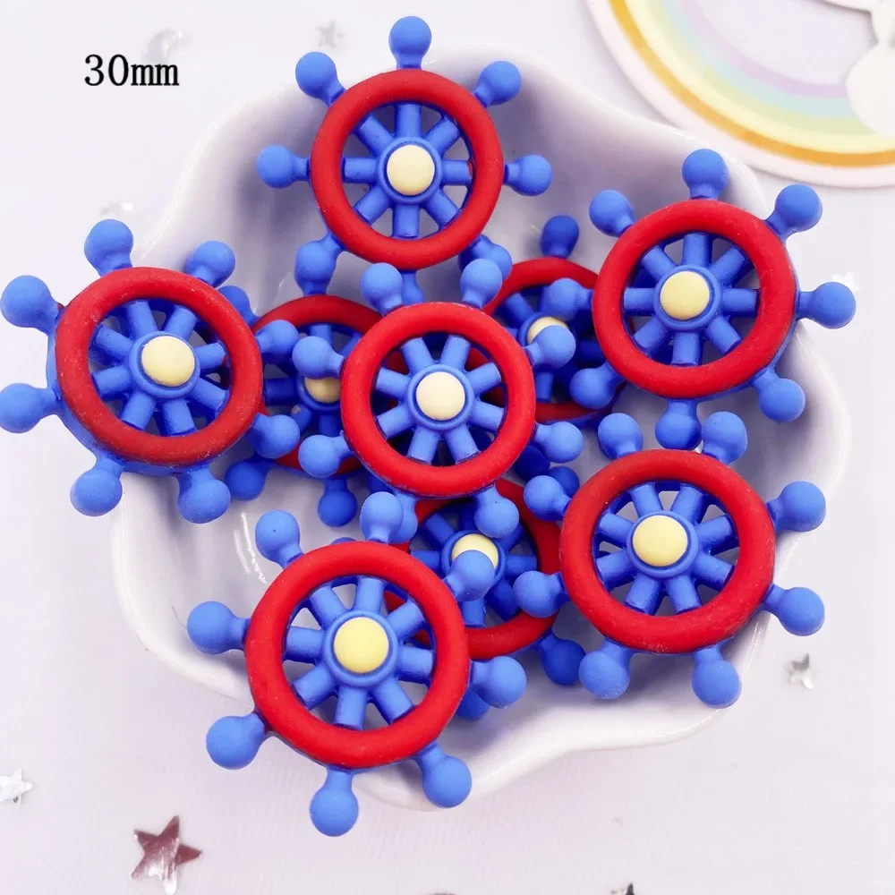 Resin Kawaii Colorful Cartoon Tower Ship Swimming Circle Cat Flatback Stone Sandy Beach Figurine 10PCS Scrapbook DIY Decor Craft