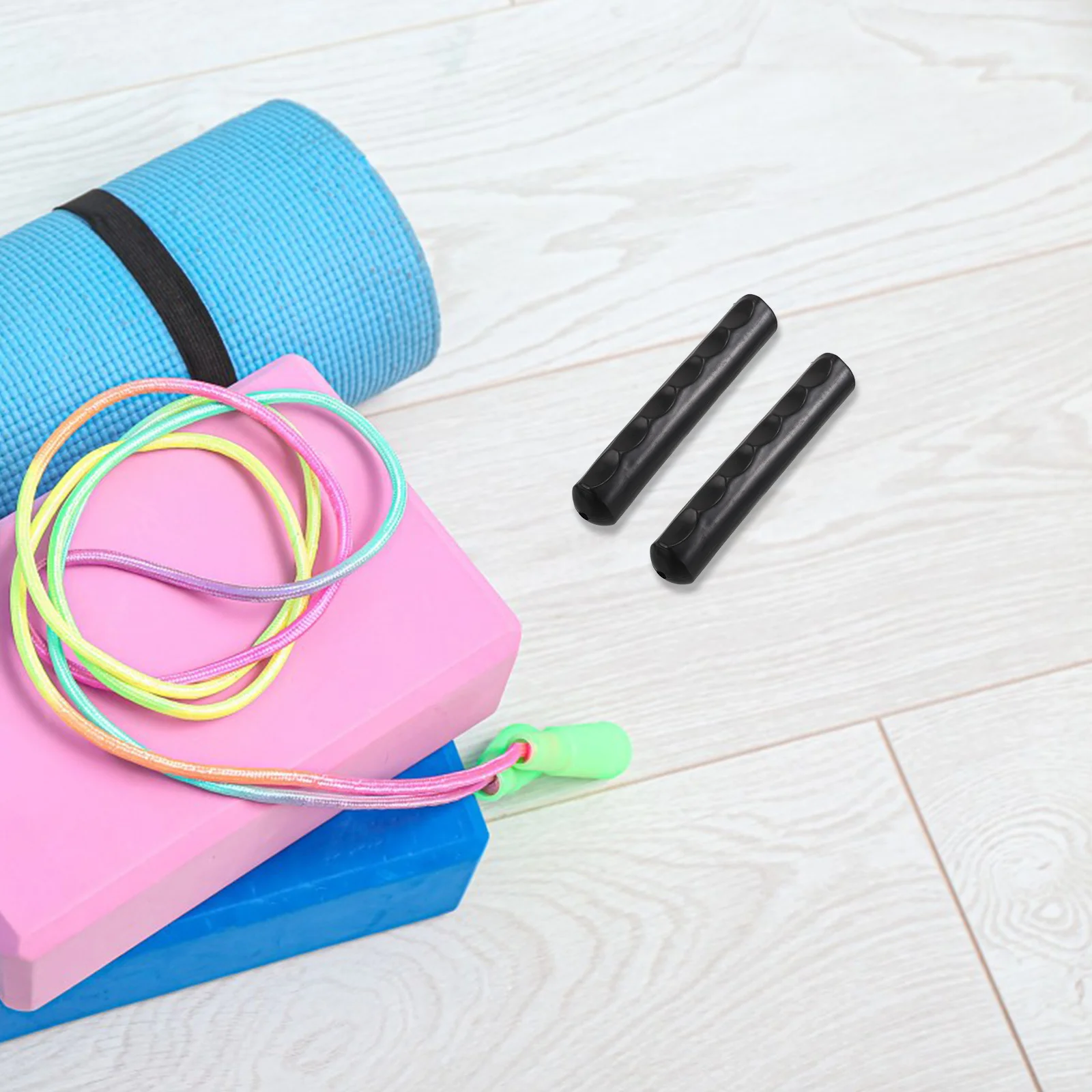 

2pcs Fitness Equipment Handle Cover 160Mm 25Mm Diameter Anti-Slip High Elasticity Grip For Dumbbells Barbells Workout