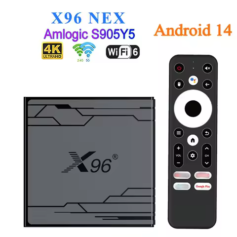 New TV Box X96 NEX Android 14 Amlogic S905Y5 4GB 32GB 4K WIFI6 BT5.X Media Player Set Top Box