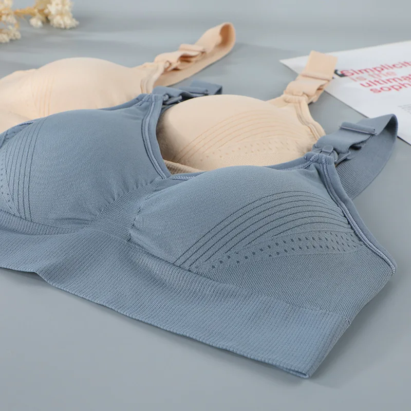 1PC Maternity Nursing Bras For Breastfeeding Pregnant Clothes Women Underwear Large Size Breathable Bra Push Up Feeding Bra Tops