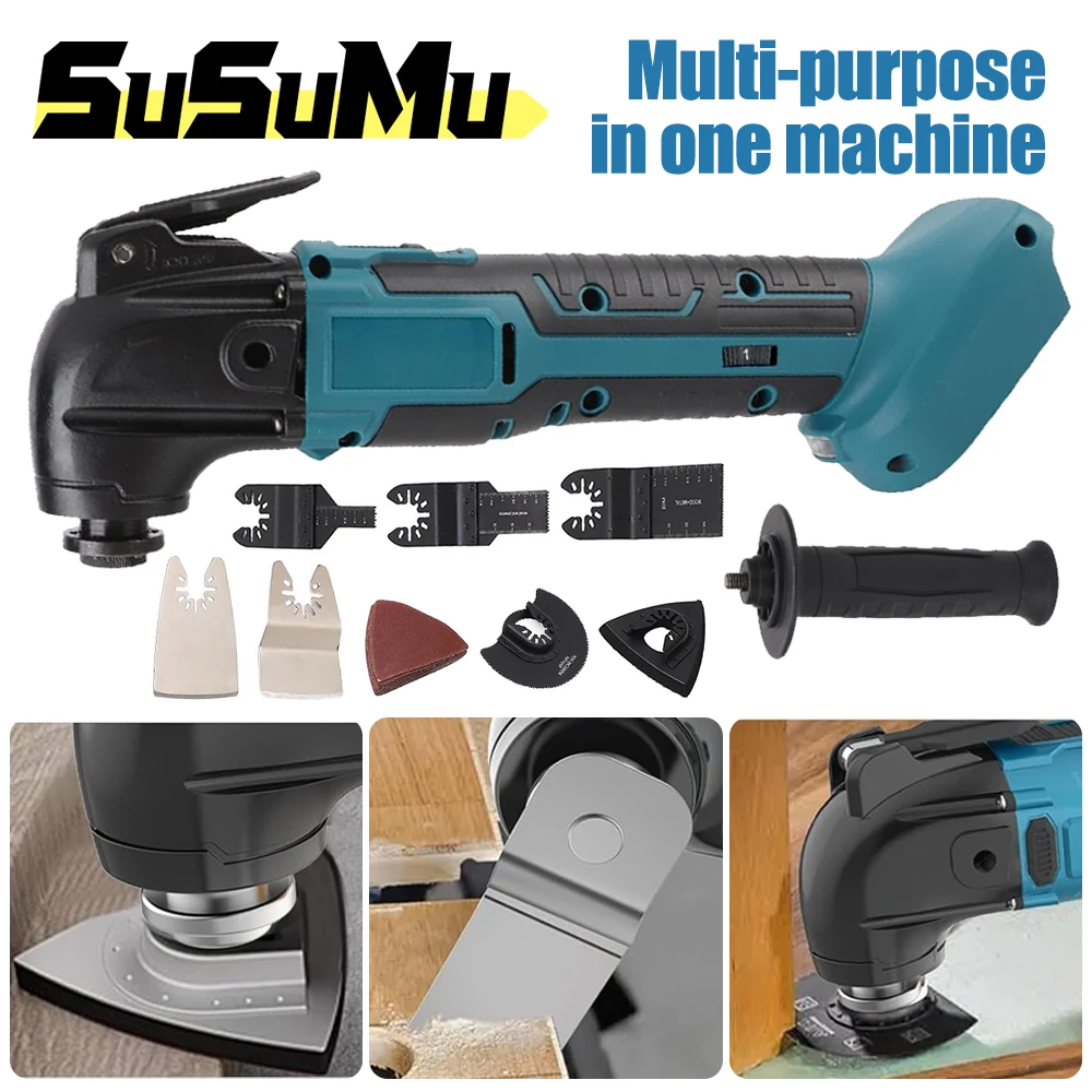 Oscillating Multi Tool Cordless Electric Saw Trimmer/Shovel/Cutting/Polishing Machine Woodworking Tool for Makita Battery