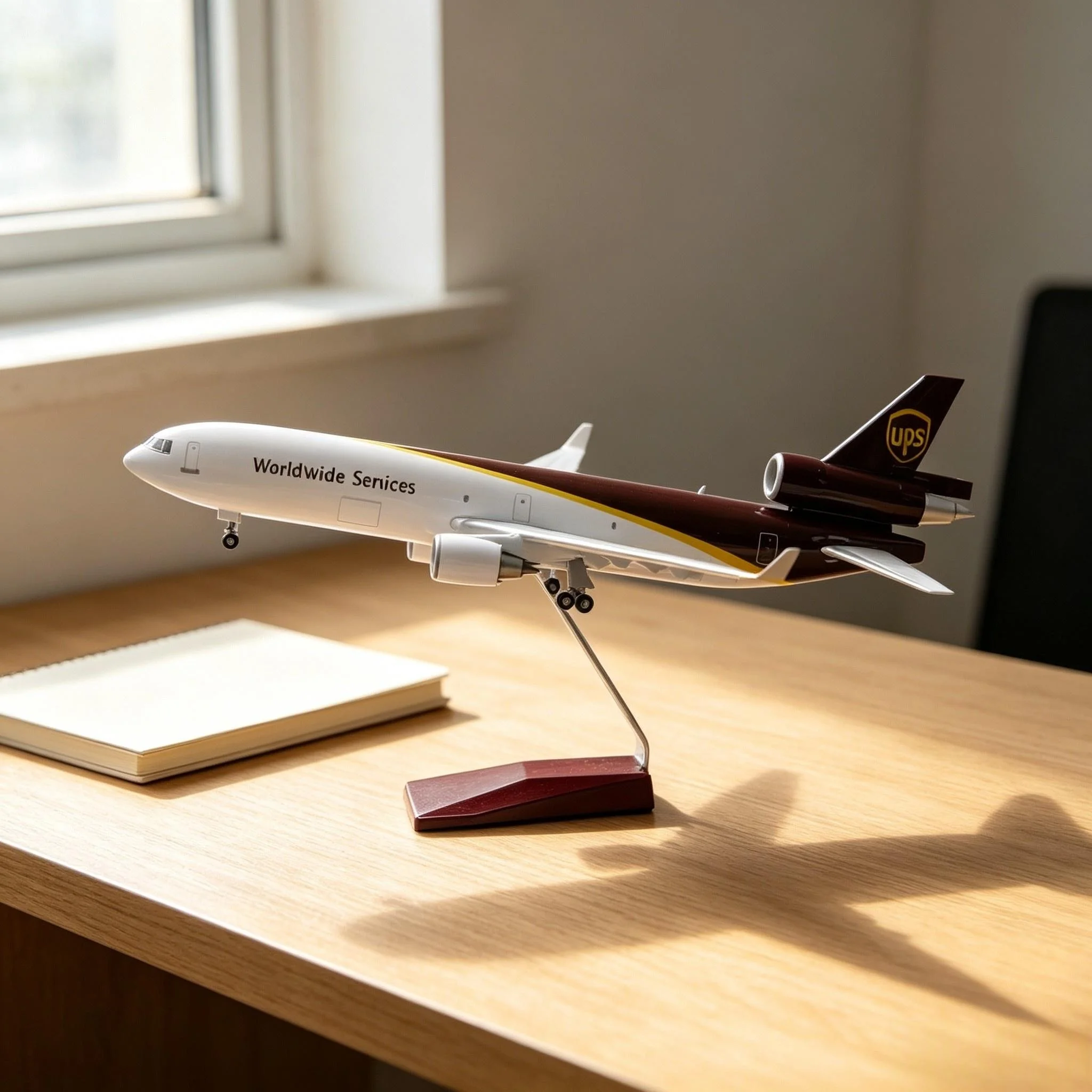 47CM Scale Airplanes 1/130 Air UPS Airlines MD-11 Resin Diecast Plane Model Aircraft Plastic Model With Wheels Landing Gears Col