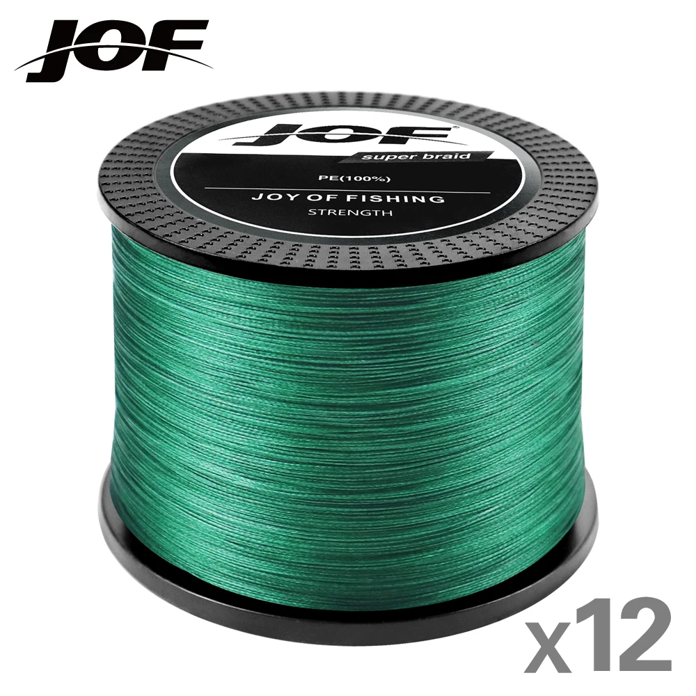 JOF X12 Braided Fishing Line 300M/500M/1000M 12 Strand PE Multifilament 12 Braid Wire 0.16mm-0.5mm Test Carp Fishing Accessories