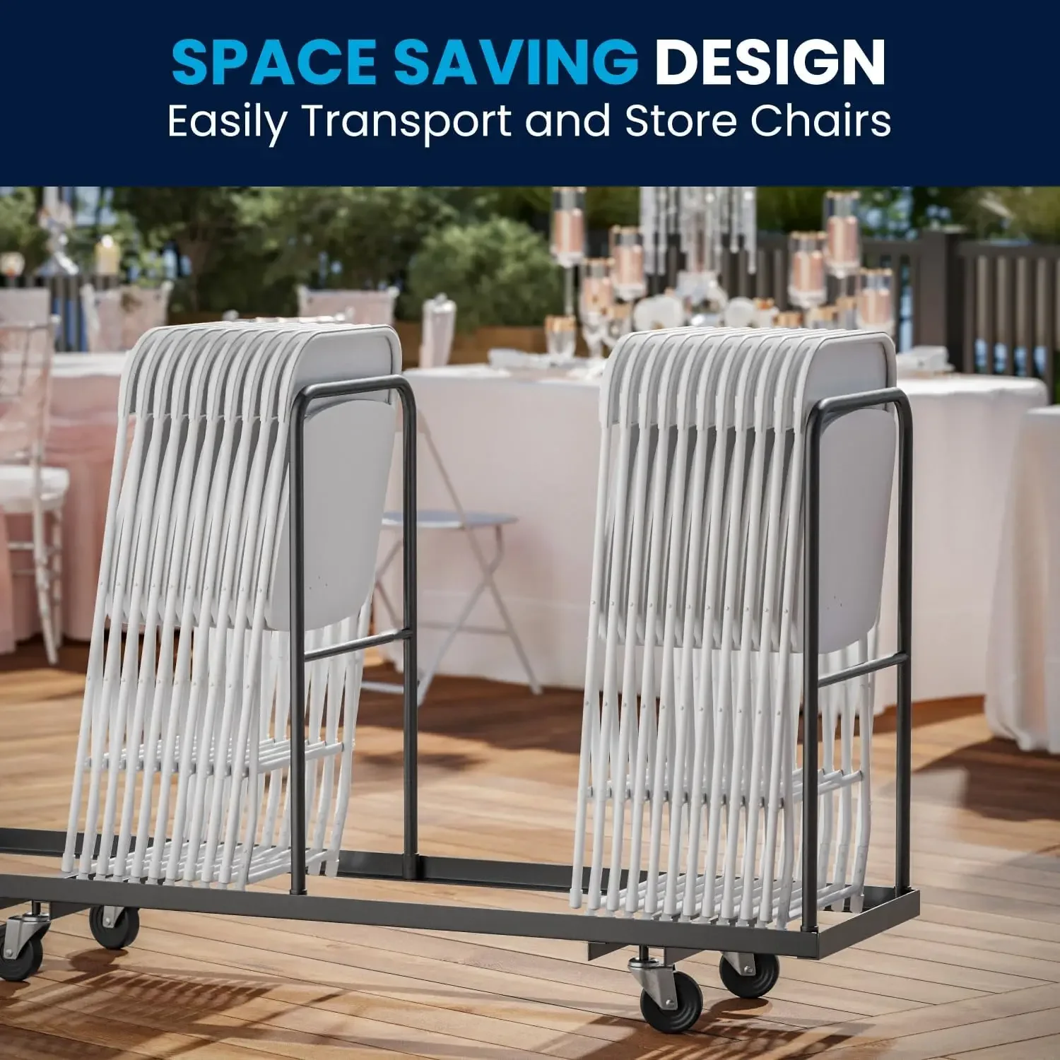 Hercules Series Plastic Folding Chairs for Parties and Weddings, Stackable Commercial Event Seats, Set of 10, White