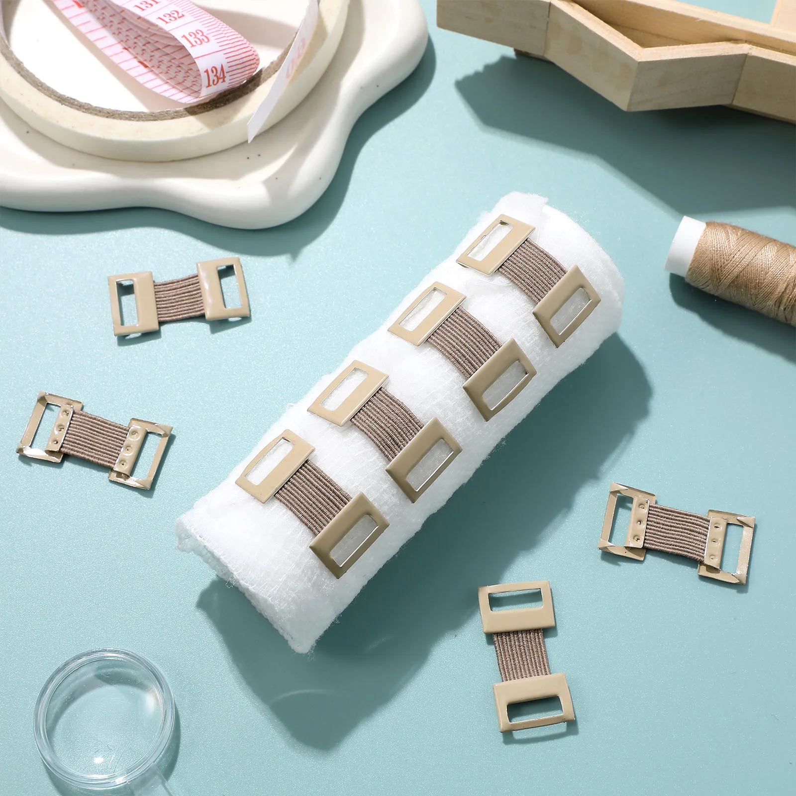 50 Pcs Aluminum Buckle Bandage Clips for Elastic Clamp Hook Comfortable Wrapping Grips Heavy Clasps Child Compression