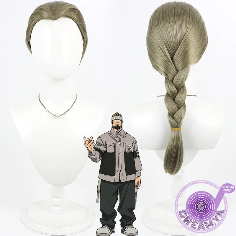 Bro Santa Cosplay Wig Gachiakuta Anime Braided Heat Resistant Synthetic Hair Halloween Party Role Play Carnival + Wig Cap