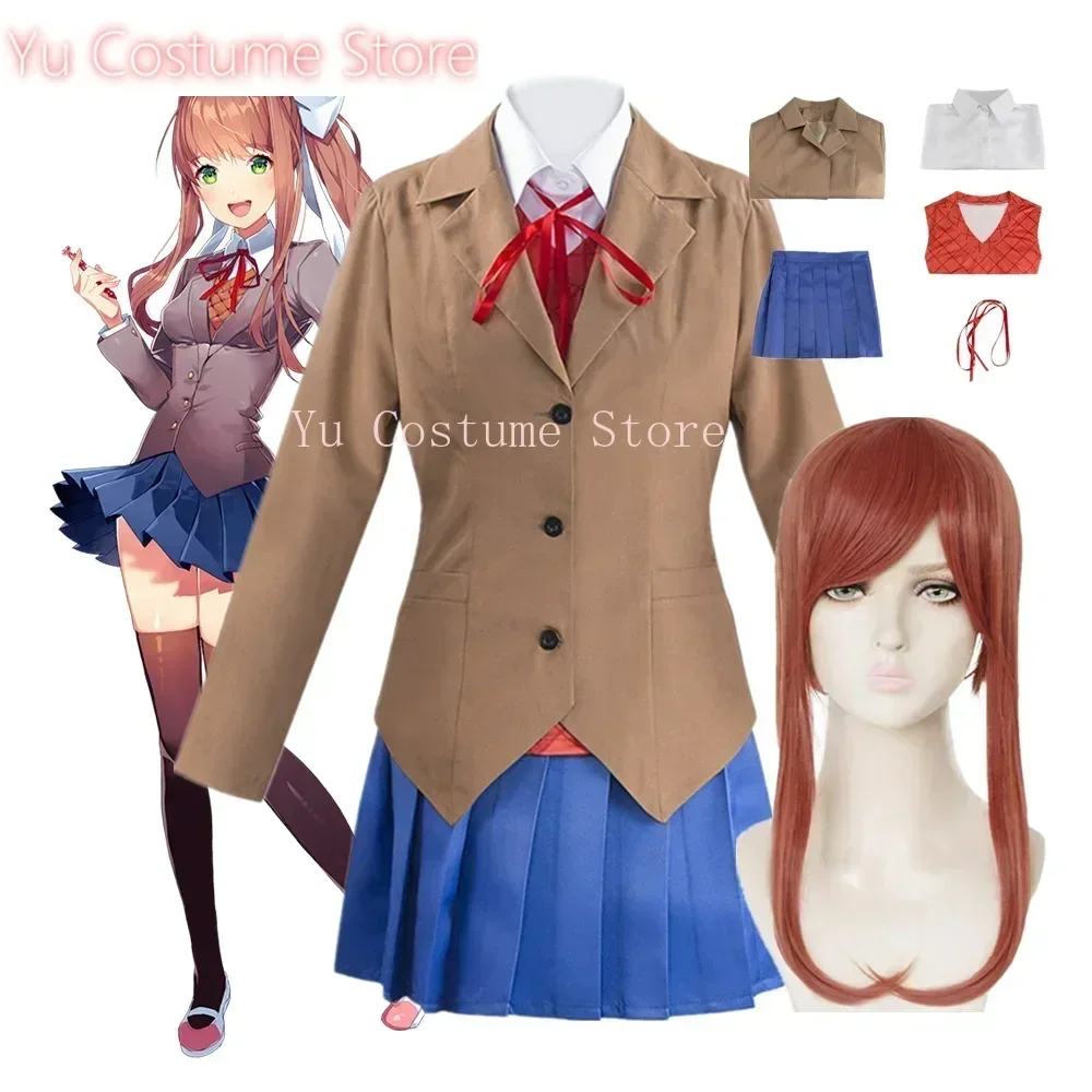 

Yu Costume Monika Cosplay Anime Doki Doki Literature Club Sayori Yuri Natsuki Cosplay Costume School Women Uniform Custom Made