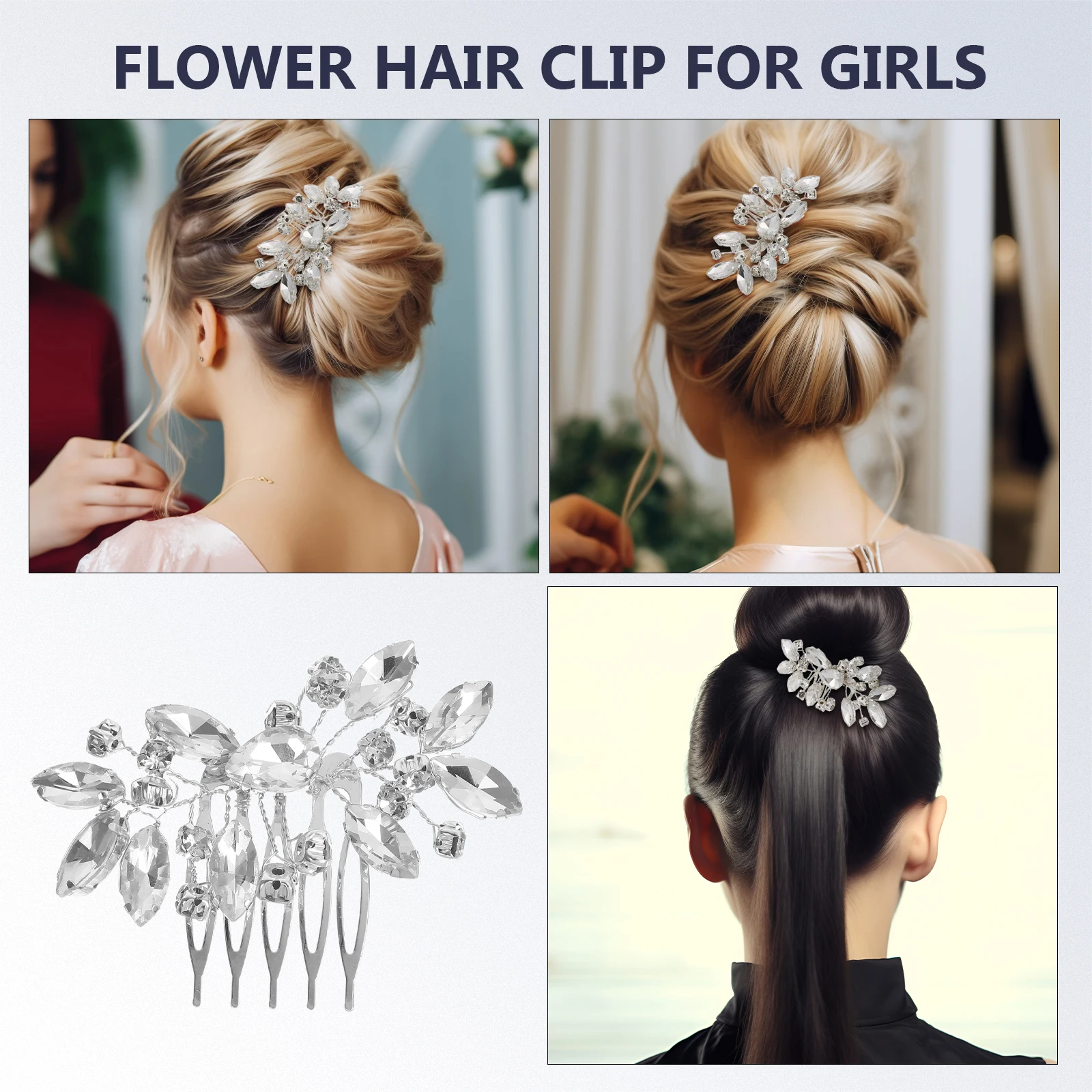 

2Pcs Hair Comb Accessories Bridal Headwear Durable Rhinestone Bride Headpiece Wedding Side Combs Women Jewelry Lightweight