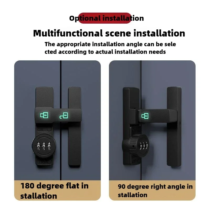 

Новый дверной замок с паролем 2026 90 ° /180 ° Защелка-фиксатор из цинкового сплава для винных шкафов и гардеробов, угловой замок без сверления