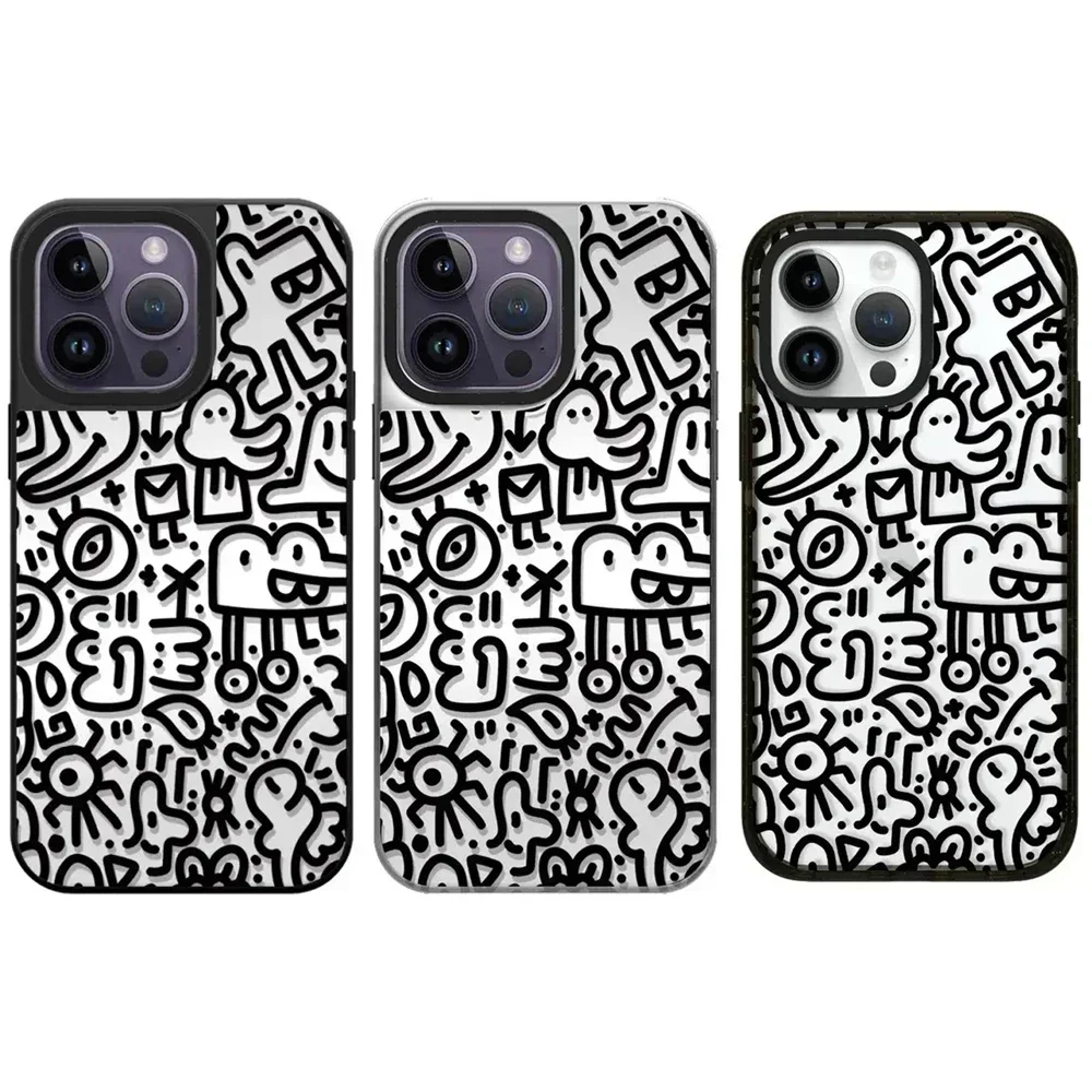 

Line Graffiti iPhone 11 12 13 14 15 Pro Max Protective Case