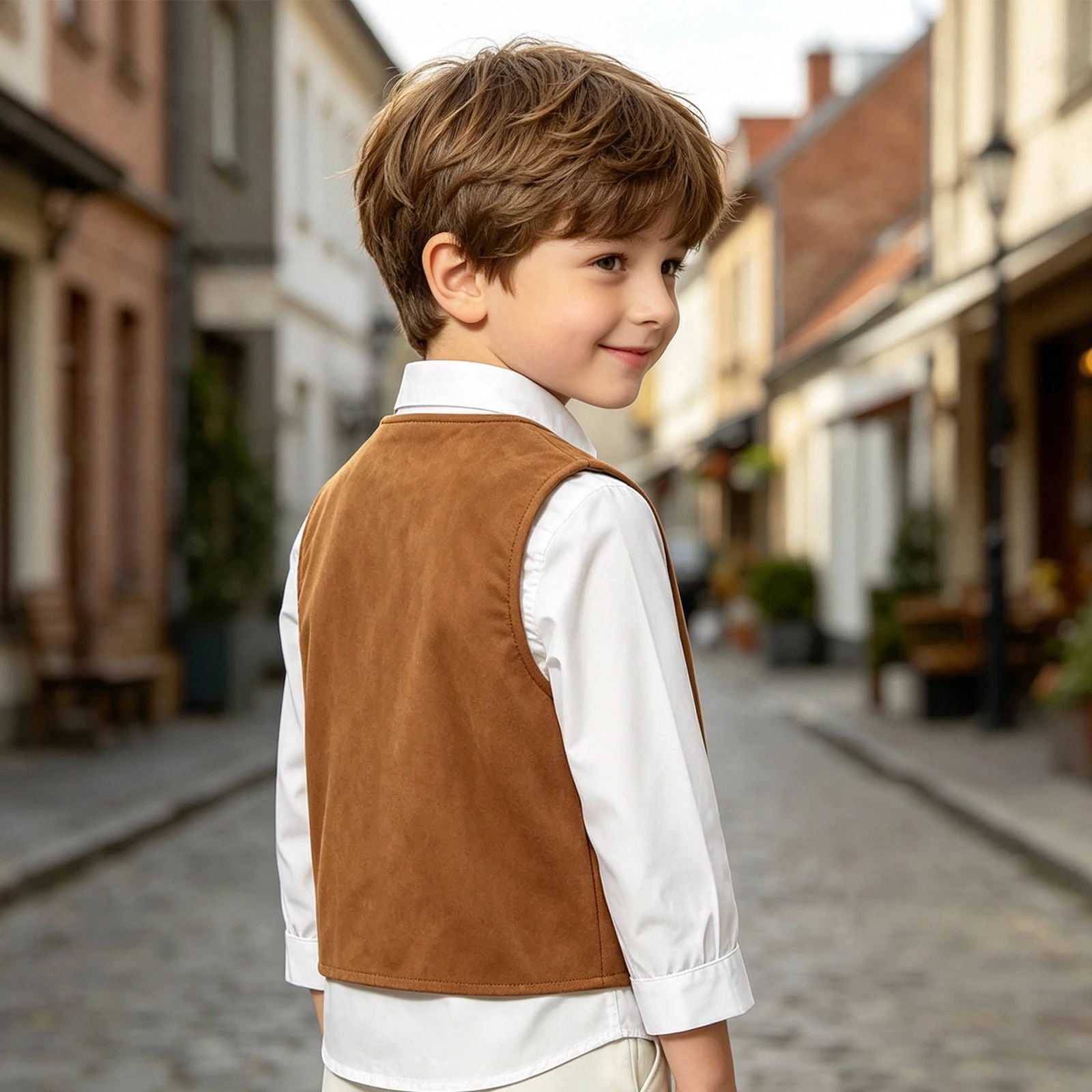 Kids Boys Ethnic-style Embroidered Vest Sleeveless Zipper Front Waistcoat for Daily Life Western Cowboy Cowgirls Theme Party