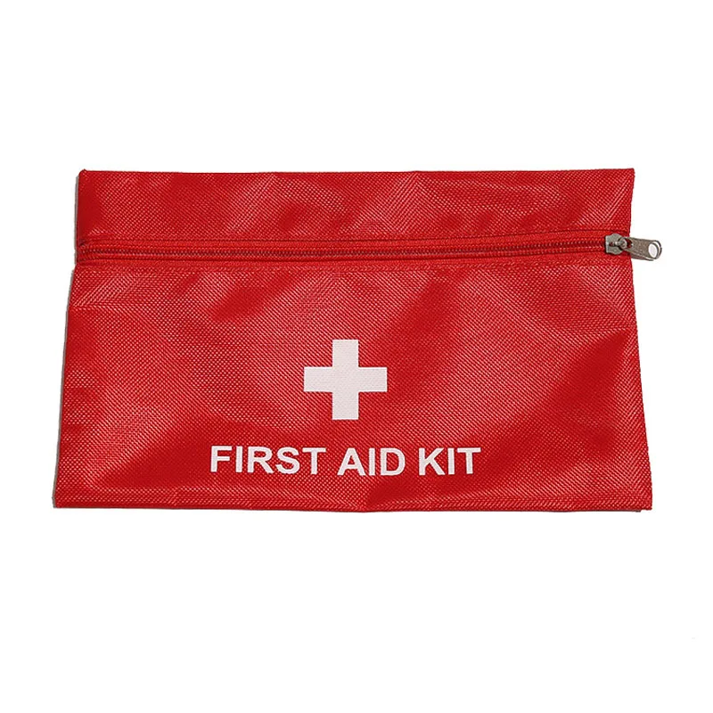 Red Emergency Bag First Aid Bag Small Empty Travel Rescue Pouch Medicine Pocket Bag for Car Home Office Kitchen Sports Hiking