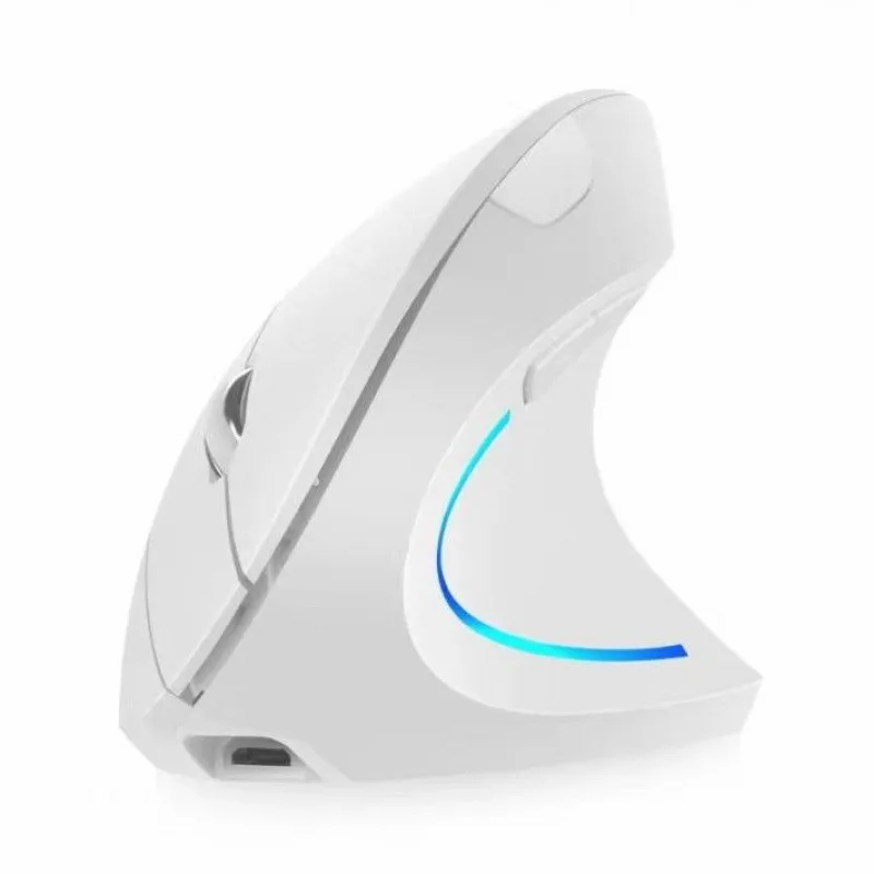 Rechargeable Wireless Optical Vertical Right-Handed Ergonomic Mouse 6 Buttons 2.4GHz USB Receiver Type-C Cable Arm/Tennis Elbow