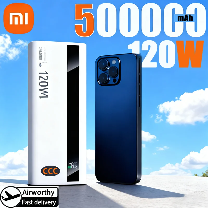 Xiaomi 500000mAh قوة البنك 120W شحن سريع للغاية بطارية خارجية عالية السعة شاحن بطارية محمول آيفون سامسونج #1