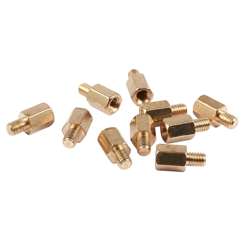 

A36T-50 Pcs PC PCB Motherboard Brass Standoff Hexagonal Spacer M3 6+4Mm