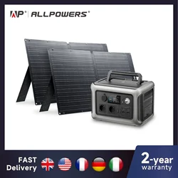 ALLPOWERS Solarpanel 100W 140W 200W Solar Energy Charger with LiFePo4 Battery 299Wh 600W Portable Power Station for Camping RV