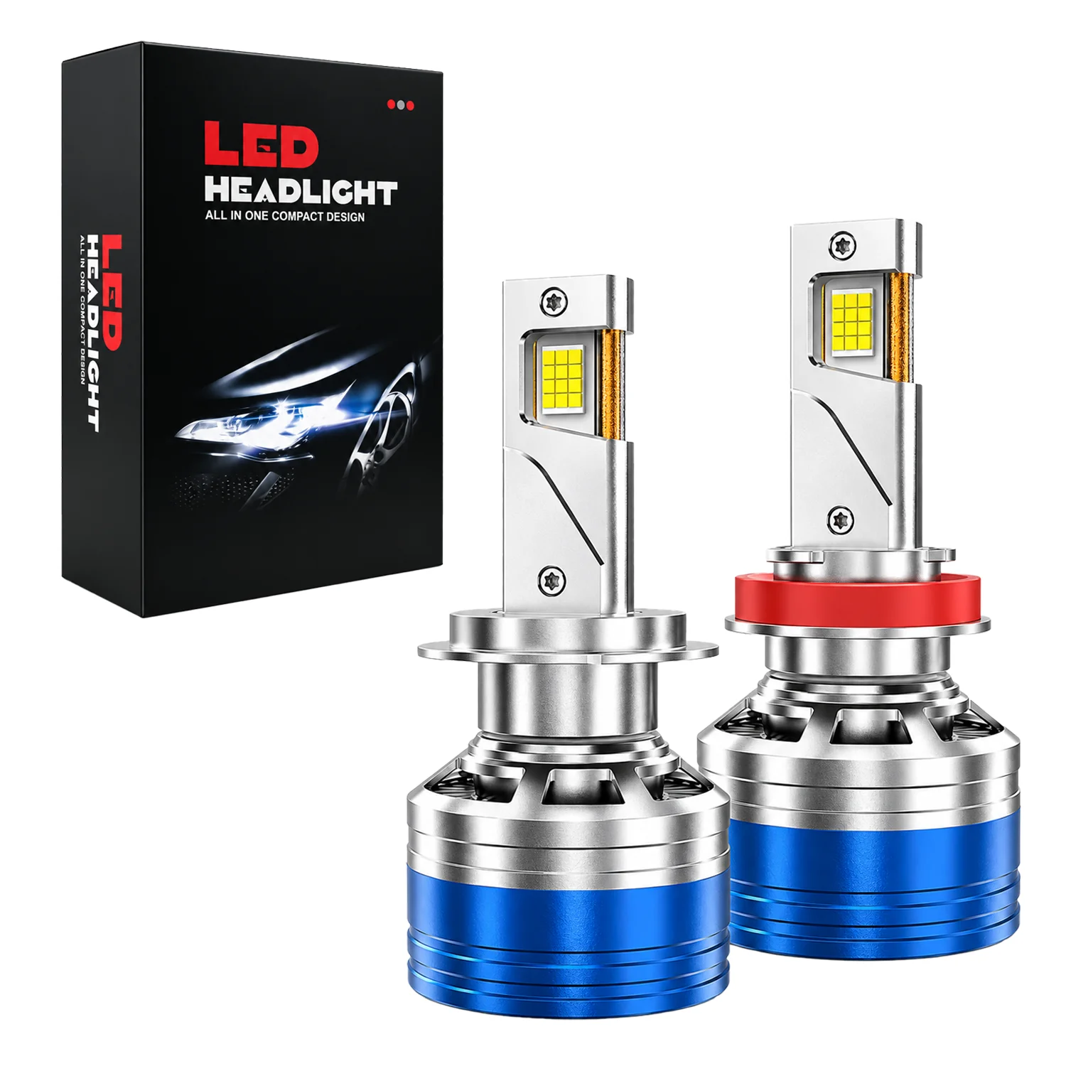 H4 LED Headlight Bulbs 9003 HB2 High Low Beam Super Bright Copper Heat Pipe Fan-Cooled Plug and Play Lights for Cars Trucks SUVs