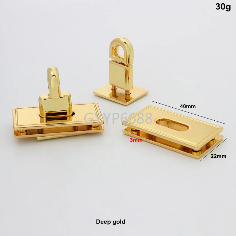 1-5-20sets 4 colors 40x22mm deep gold color metal rectangle shape flip lock for purse bag lock  bag accessories