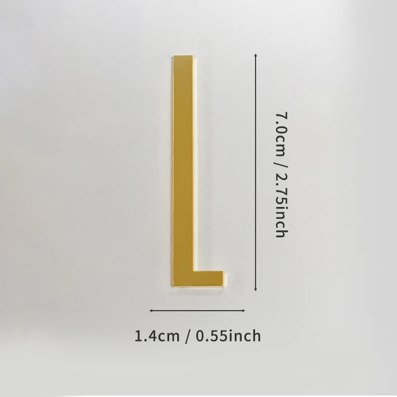 Goldene selbstklebende Hausnummern aus Metall mit englischen Alphabet-Buchstaben für Wohnung, Zimmer, Tür, Tisch, Briefkasten, Zahlenaufkleber, 7 cm – Detail 18