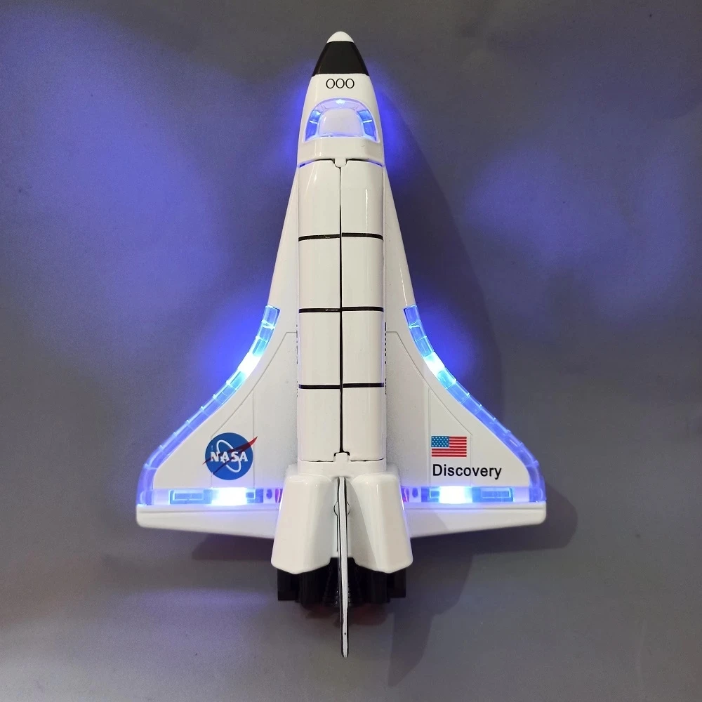 Space Shuttle Die Cast Model with Light Music for Kids, Space Craft, Space Plane, 1:100 Alloy, 19cm Length