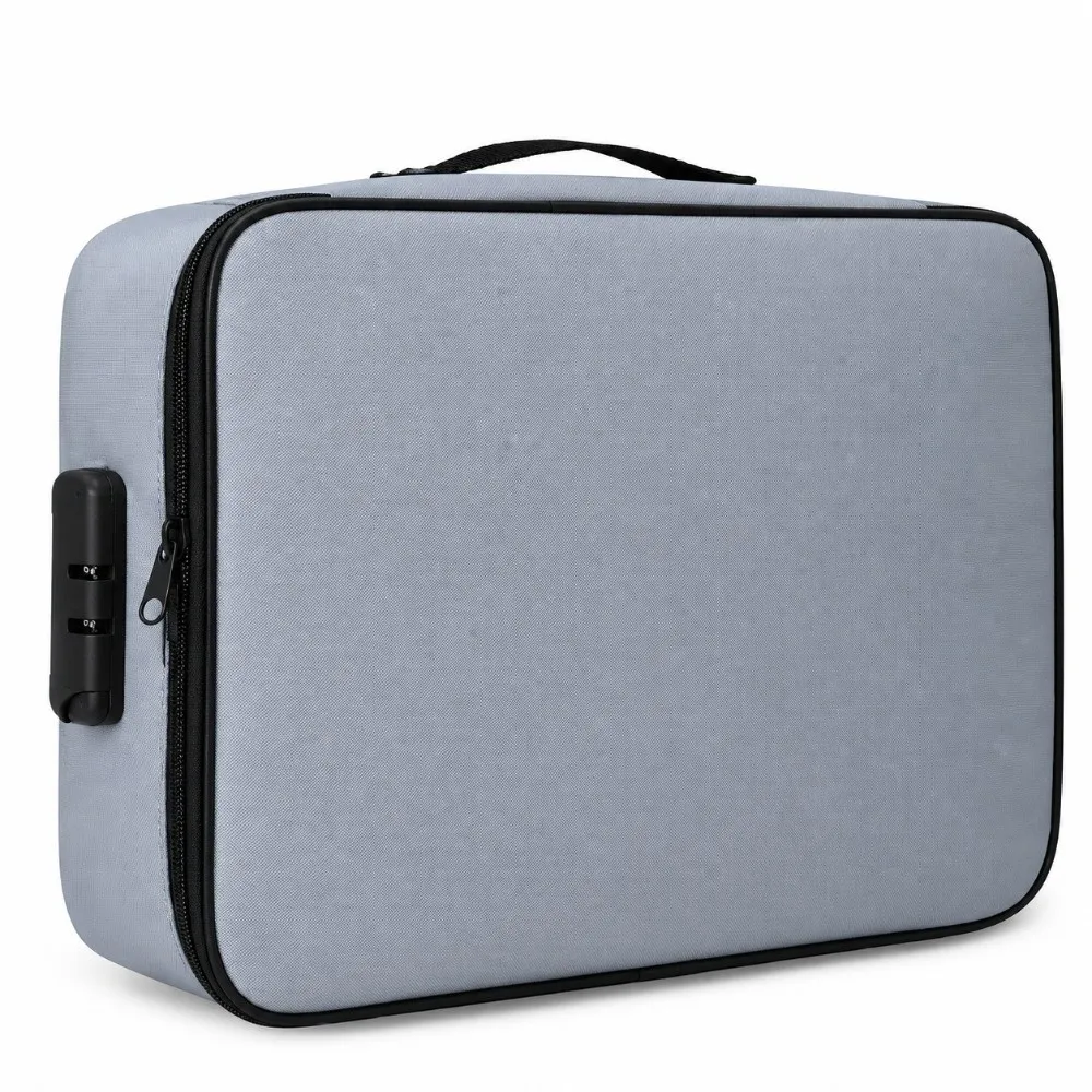 Multifunctional Fireproof Document Storage Bag With Password Lock Multi Layer Waterproof Passport Case Large Capacity Portable