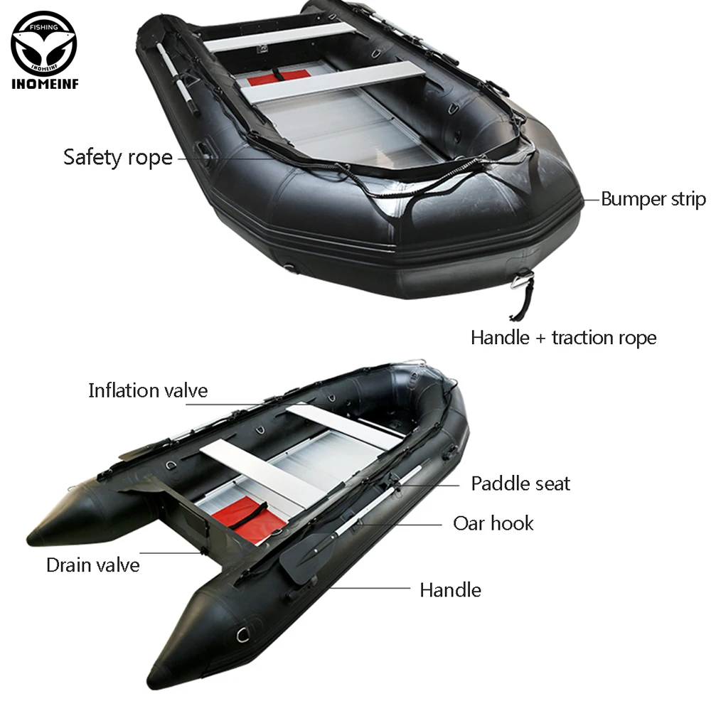 1.2 MM PVC Boat Inflatable Fishing Boats With Aluminum Floor Speed Boat Anti-Collision Rubber Boat Drifting Water Sports Boats