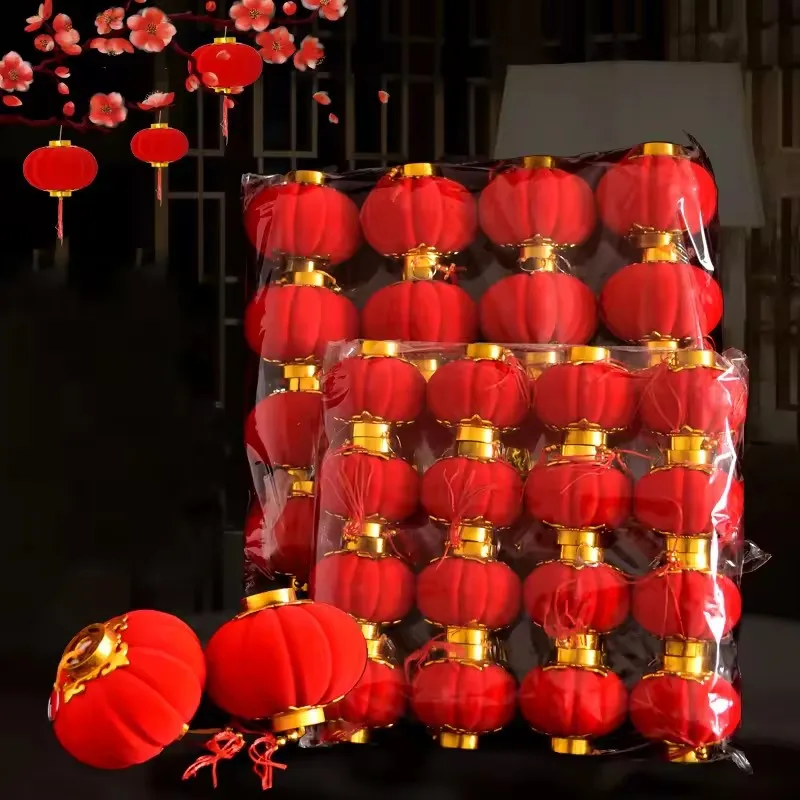 30/25Pcs Chinese New Year Decoration Pendant Chinese New Year Home Lantern Party Decor Chinese Spring Festival Decor Red Lantern