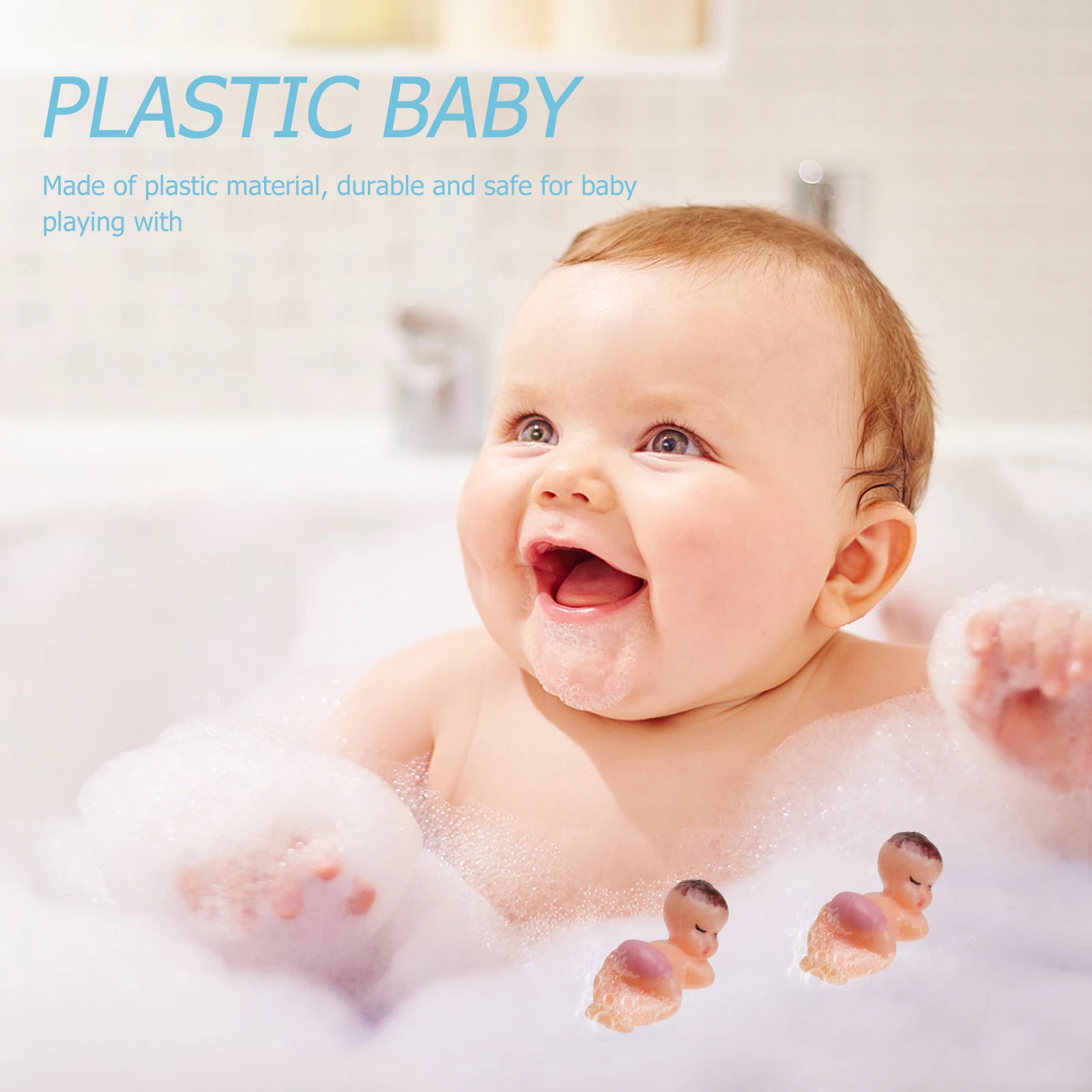 100Pcs Baby Shower Ice Cubes Plastic Mini Man Shape Bath Game Creative Play for Toddler Fun Activity Plastic Toys