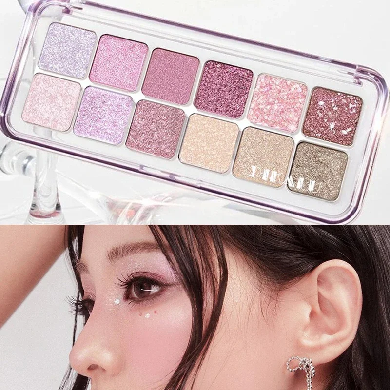 Heallor neue 12 Farben Lidschatten-Palette matt Glitzer Make-up für Frauen Schönheit Gesundheit lang anhaltende Lidschatten-Palette koreanischen Cosm