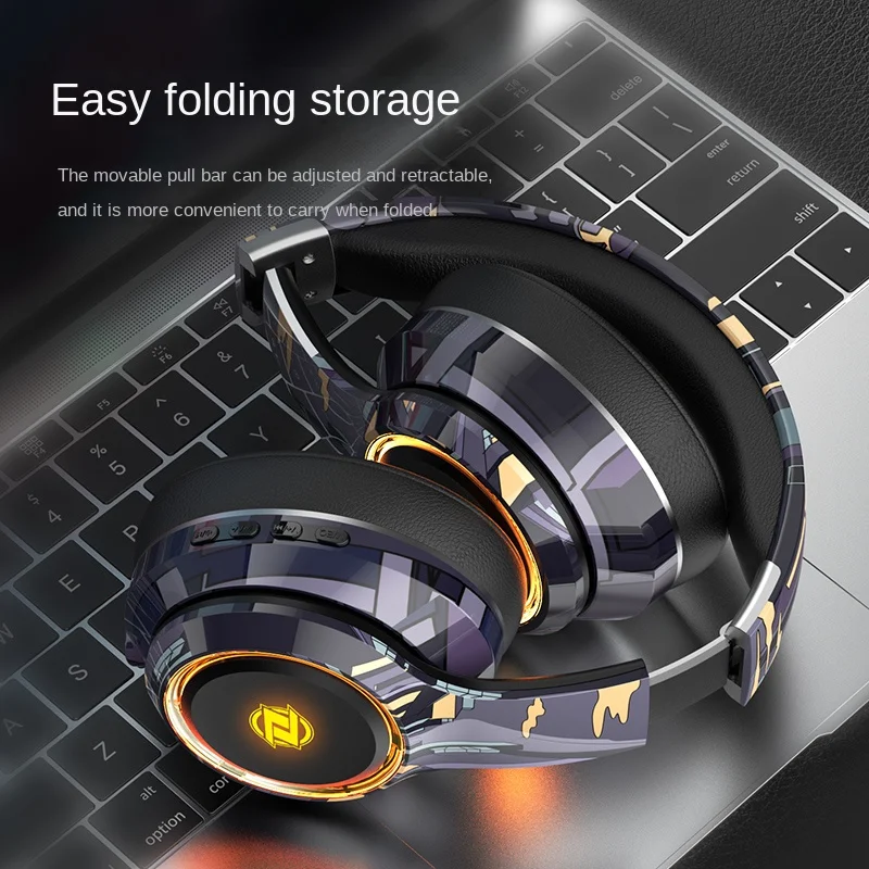 E-Sports Bluetooth Headphone Head-Mounted Good-looking Subwoofer Noise Reduction Wireless Gaming Headset