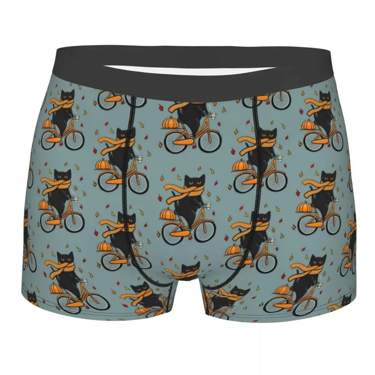 Men's Autumn Bicycle Ride Pattern Underwear Race Humor Boxer Shorts Panties Male Breathable Underpants Plus Size