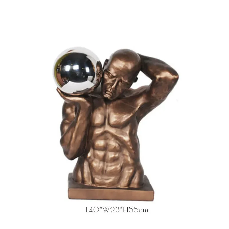 Imagem -06 - Nordic Abstract Thinker Hercules Figura Estátua Artesanato Resina Clássica Acessórios Decoração Home Lembranças Idéias 55cm