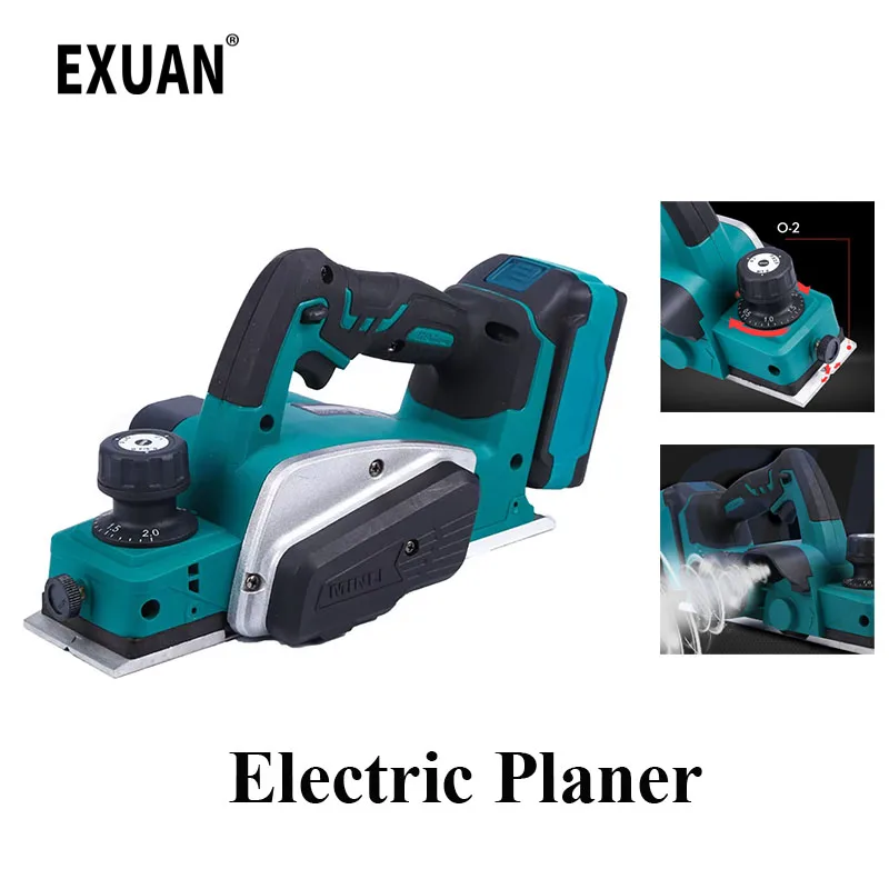 Rechargeable Electric Planer Brushless Electric Router Trimmer Handheld Wood Cutting Tool Woodworking Power Planer 18V Battery