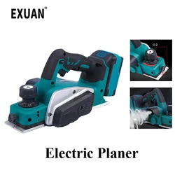 Rechargeable Electric Planer Brushless Electric Router Trimmer Handheld Wood Cutting Tool Woodworking Power Planer 18V Battery