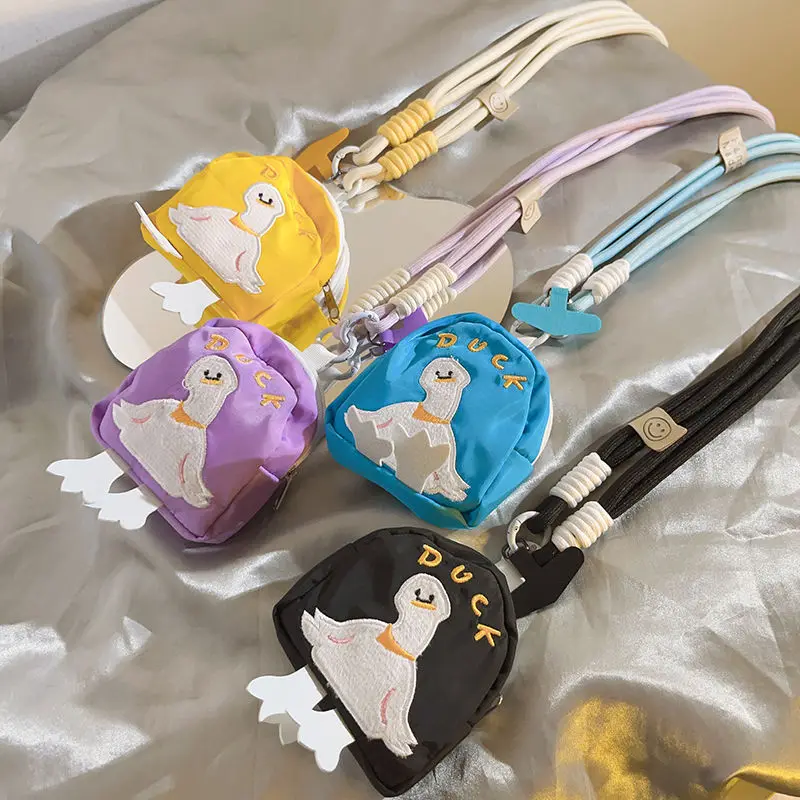 

Creative Multi-Color Duck Keychain Phone Case Hand Strap Cartoon Key Storage Pendant Women's New Arrival Fashion Accessory